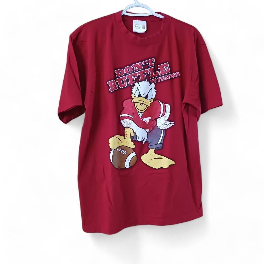 Disney CFL Calgary Stampeders Red short sleeve Graphic Fan Football T sh…